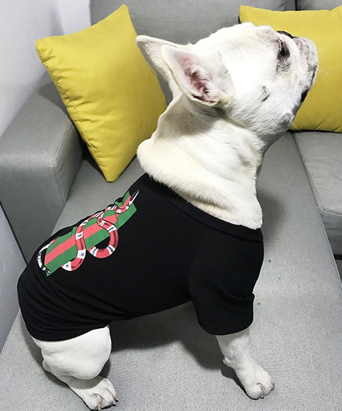 gucci 犬服 tシャツ パロディ グッチ ドッグウェア 薄手 蛇プリント